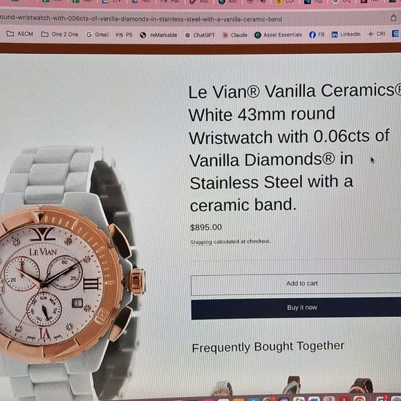 Le Vian Gold and White Chronograph Watch - Picture 9 of 11